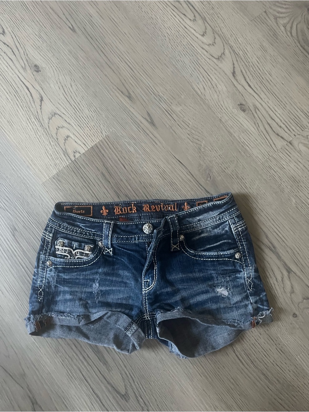 Rock Revival Women's Indigo Distressed Denim Shorts, 26